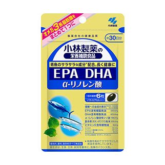 Kobayashi Pharmaceutical DHA 344 мг, EPA 156 мг, α-ліноленова кислота, Омега-3, 180 капсул на 30 днів прийому