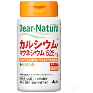 Asahi Dear-Natura Кальцій (350 мг) + Магній (175 мг) 2:1 + вітамін D, 120 таблеток на 30 днів