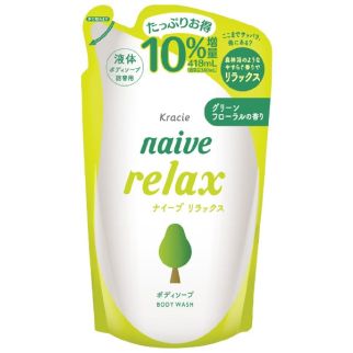 Kracie Naive Relax Гель для душу розслаблюючий з теаніном, змінний блок, 418 мл