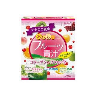Yuwa Смачний фруктовий зелений сік, Колаген і плацента, 20 пакетів по 3 г