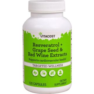 Vitacost Resveratrol Ресвератрол + екстракт виноградних кісточок і червоного вина, 120 капс