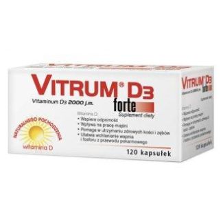 Vitrum D3 Forte 2000 МО (50 мкг) вітамін D3, холекальциферол, 120 капсул на 4 місяці