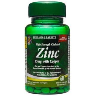 Holland & Barrett, Хелат 15 мг цинку з міддю, 60 таб