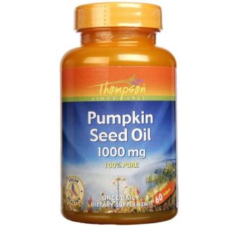 Thompson Pumpkin Seed Oil для здоров'я простати, олія гарбузового насіння, 60 желатинових капсул на 20 днів