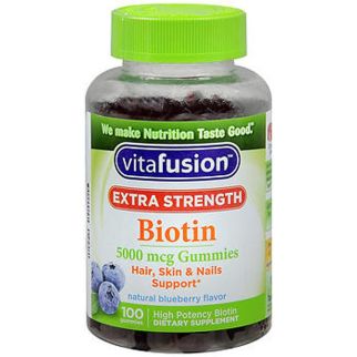 Vitafusion Біотин 5000 мкг в 2-х смачних жувальних мармеладках , смак чорниці, 100 шт
