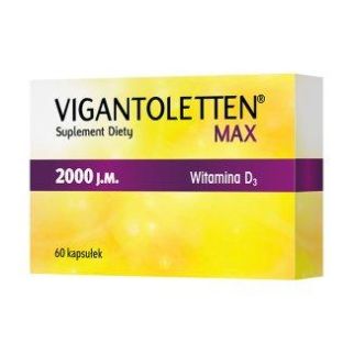 Vigantoletten Max D3 2000 IU 50 мкг, вітамін D3, холекальциферол, 60 капсул на 2 місяці прийому