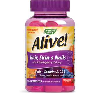 Nature's Way Hair Skin & Nails with Collagen (300 мг) , біотин (5000 мкг), 60 жувальних цукерок