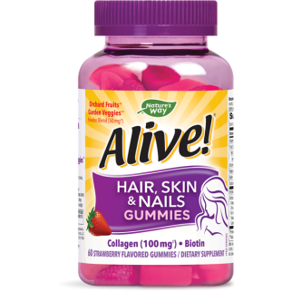 Nature's Way Hair Skin & Nails with Collagen (100 мг) біотин 2500 мкг, 60 жувальних цукерок