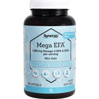 Vitacost Synergy Mega EFA® Mini Gels 1200 mg Omega-3 (EPA & DHA) смак полуниці, 240 міні ЖК