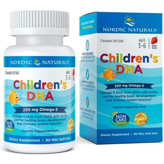 Nordic Naturals Children's DHA жувальні кульки 250 мг Omega-3 на порцію, дітям 3-6 років, полуниця, 90 шт