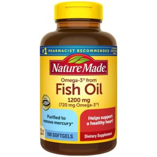 Nature Made Fish Oil One Per Day 1200 mg (750 мг Omega-3) риб'ячий жир, 100 ЖК