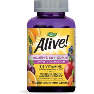 Nature's Way Alive Women's 50+ Gummy Vitamins Mixed Berry смачні вегетаріанські жувальні вітаміни, 130 шт