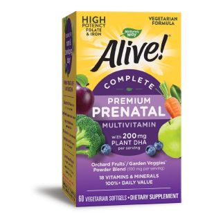 Nature's Way Alive!® Complete Prenatal Multi-Vitamin Berry вітаміни для вагітних та годуючих з Omega -3, 60 капсул