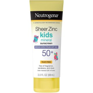 Neutrogena Sheer Zinc Kids Mineral Sunscreen SPF 50 Водостійкий натуральний санскрин для всієї родини, 88 мл