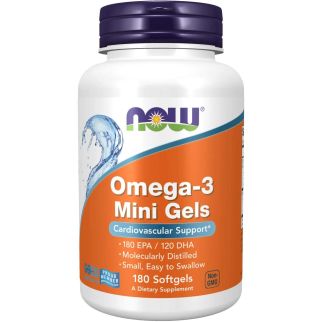 NOW OMEGA 3 mini gels Омега 3, 180 шт