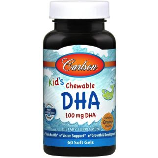 Carlson Kid's Chewable DHA жувальні Omega-3 для дітей смак апельсин, 60 ЖК