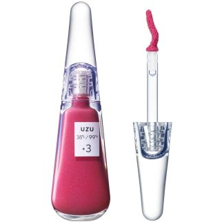 UZU BY FLOWFUSHI Lip 38 °C Блиск-бальзам для губ із молочнокислими бактеріями, +3 інтенсивний рожевий, 6 г