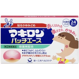 Daiichi Sankyo Makiron Patch Ace від сверблячки та набряків у разі укусів комах водостійкий, дитячий склад 24 патчі