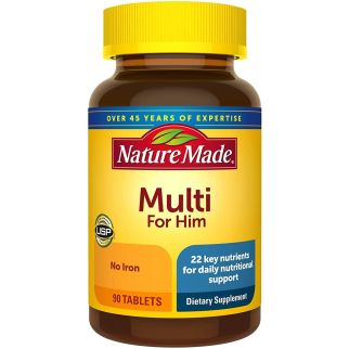 Nature Made multi for him no iron мультивітаміни для чоловіків без заліза, 90 таблеток на 90 днів