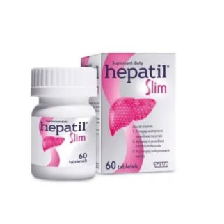 TEVA Hepatil slim L-орнітин, L-аспартат, холін, артишок, куркума, цикорій, падуб парагвайський (мате), 60 таб