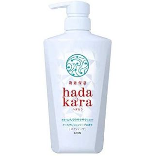 LION Hadakara мило для душу, утримує вологу на шкірі, прохолодний цитрусово-м'ятний мильний запах, 460 мл
