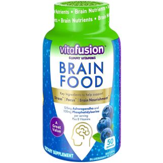 Vitafusion Brain Food здоров'я мозку фосфатидилсерин, ашваганда, вітаміни В, чорниця 50 малмеладок 25 днів