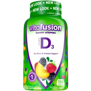 Vitafusion вітамін D3 1000 МО (25 мкг), желейки зі смаком персика, ожини, полуниці, 150 желейок на 75 днів