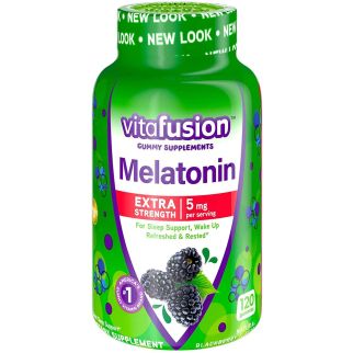 Vitafusion Extra Strength Melatonin Natural Blackberry мелатонін 5 мг смак ожина, 120 мармеладок