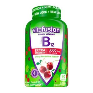 Vitafusion Extra Strength B-12 Natural Cherry, вітамін В12, 3000 мкг, мармеладки зі смаком вишні, 90 мармеладок
