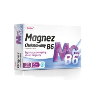 Dr.Max магній хелатний (дигліцинат) 100 мг + вітамін В6 2,1 мг, 30 таблеток