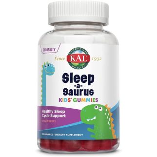 KAL Sleep-a-Saurus мелатонін, спокійний сон для дітей, полуничний смак, 60 мармеладок