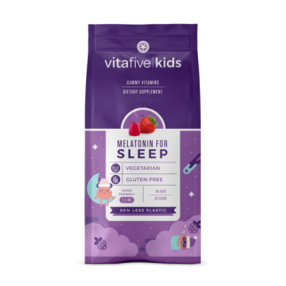 Vitafive Kids Melatonin for Sleep Strawberry мелатонін, спокійний сон для дітей полуничний смак, 45 мармеладок