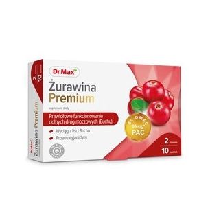 Dr.Max Cranberry Premium екстракти журавлини та петрушки, D-маноза для нирок і сечовивідної системи 10 таблеток. До 04/2026