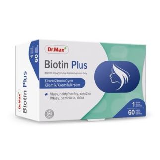 DR.MAX Biotin Plus біотин 150 мкг, цинк 10 мг, кремній, вітаміни, 60 таблеток