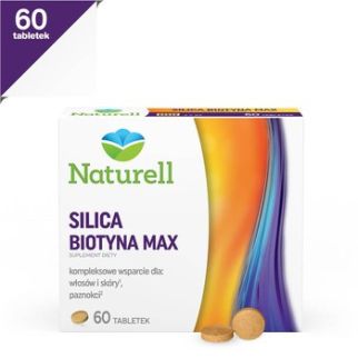 Naturell Silica Biotyna Max біотин 2500, кремній, цинк, селен, залізо, амінокислоти, вітаміни, 60 таблеток