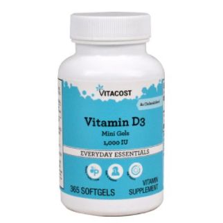 Vitacost Vitamin D3 1000 IU (25 мкг) вітамін D3 міні капсули із сафлоровою олією, 365 капсул