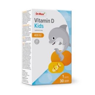Dr.Max Vitamin D3 kids 400 UI рибки з вітаміном D3 можна ковтати або виливати вміст у рідину, 30 штук