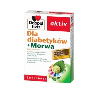 Doppelherz aktiv у разі діабету з екстрактом листя шовковиці, вітаміни, хром, селен, 30 таблеток