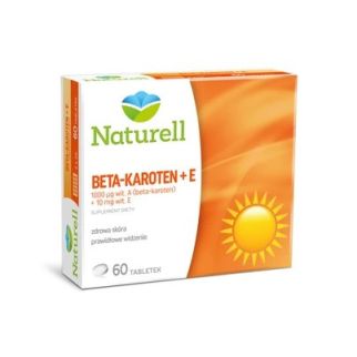 Naturell Beta-Karoten + E, вітамін А 1000 мкг, вітамін Е 10 мг, 60 таблеток на 60 днів
