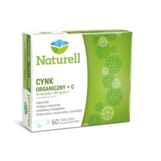 Naturell Organic Zinc + C цитрат цинку 15 мг , вітамін С, 80 мг 60 таблеток