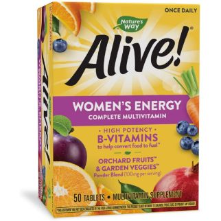 Nature's Way, Alive! Women's Energy мультивітаміни + мінерали + екстракти для жінок, 50 таблеток