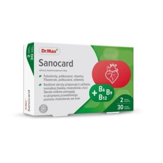 Dr.Max Sanocard для здоров'я серця з фітостеролами, полікозанолом, вітамінами, 30 таблеток