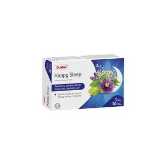 Dr.Max Happy Sleep з L-Теаніном, лавандою, пасифлорою, валеріаною, мелісою для сну 30 капсул на 30 д. До 02/26