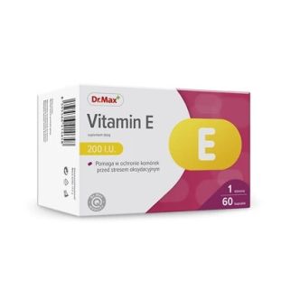 Dr.Max Vitamin E (DL-альфа-токоферилацетат) вітамін Е, 200 МО, 134 мг, 60 капсул на 60 днів прийому