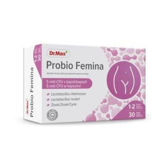 Dr.Max Probio Femina пробіотики для жінок Lactobacillus rhamnosus Rosell, Lactobacillus reuteri, цинк, 30 капсул