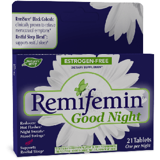 Nature's Way Remifemin Good Night під час менопаузи з екстрактом Black Cohosh + валеріана, меліса, хміль, 21 таб