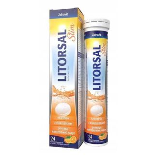Zdrovit Litorsal Slim електроліти (калій, натрій) + хром + гіркий апельсин для гідратації та контролю ваги, 24 ш/таб