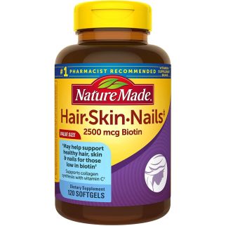 Nature Made Hair Skin and Nails вітаміни А, С, Біотин 2500, цинк мідь для волосся, шкіри, нігтів, 120 ЖК
