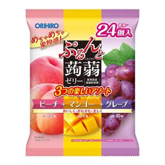 Orihiro Purun and Konjac Jelly Виноград, персик, манго, натуральні соки в желе з Конняку, 24 пакетики по 20 г