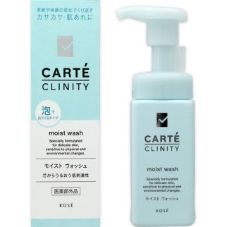 KOSE CARTE CLINITY MOIST WASH зволожуюча пінка для вмивання з амінокислотами для чутливої шкіри, 165 мл